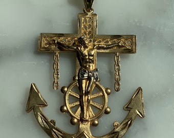 14K Gold Nautical/Maritime Crucifix