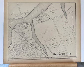 Original 1878 Map of Branchport/Long Branch New Jersey