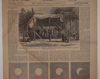 Solar Eclipse, August 7, 1869, Shelbyville, Kentucky, Harvard Astronomical Expedition