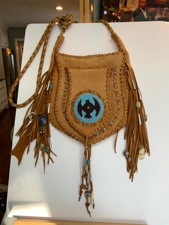 Wonderful Vintage deerskin handmade purse by Ches… - image 2