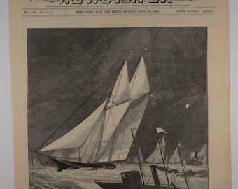 The Regatta of the Atlantic Yacht Club - The “Priscilla,” followed by the “Atlantic,” Rounding the Lightship, June 15th 1886