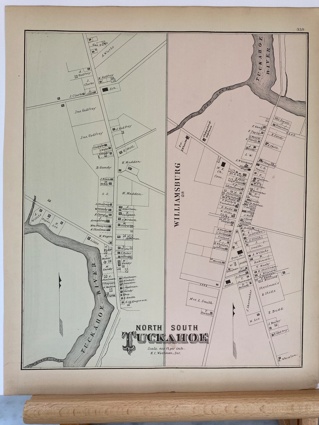 Original 1878 Map of Tuckahoe, New Jersey Etsy