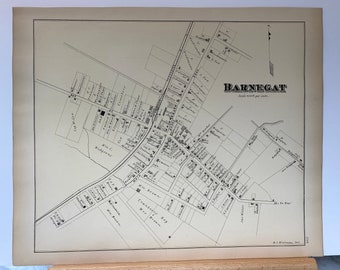 Original 1878 Map of Barnegat, New Jersey