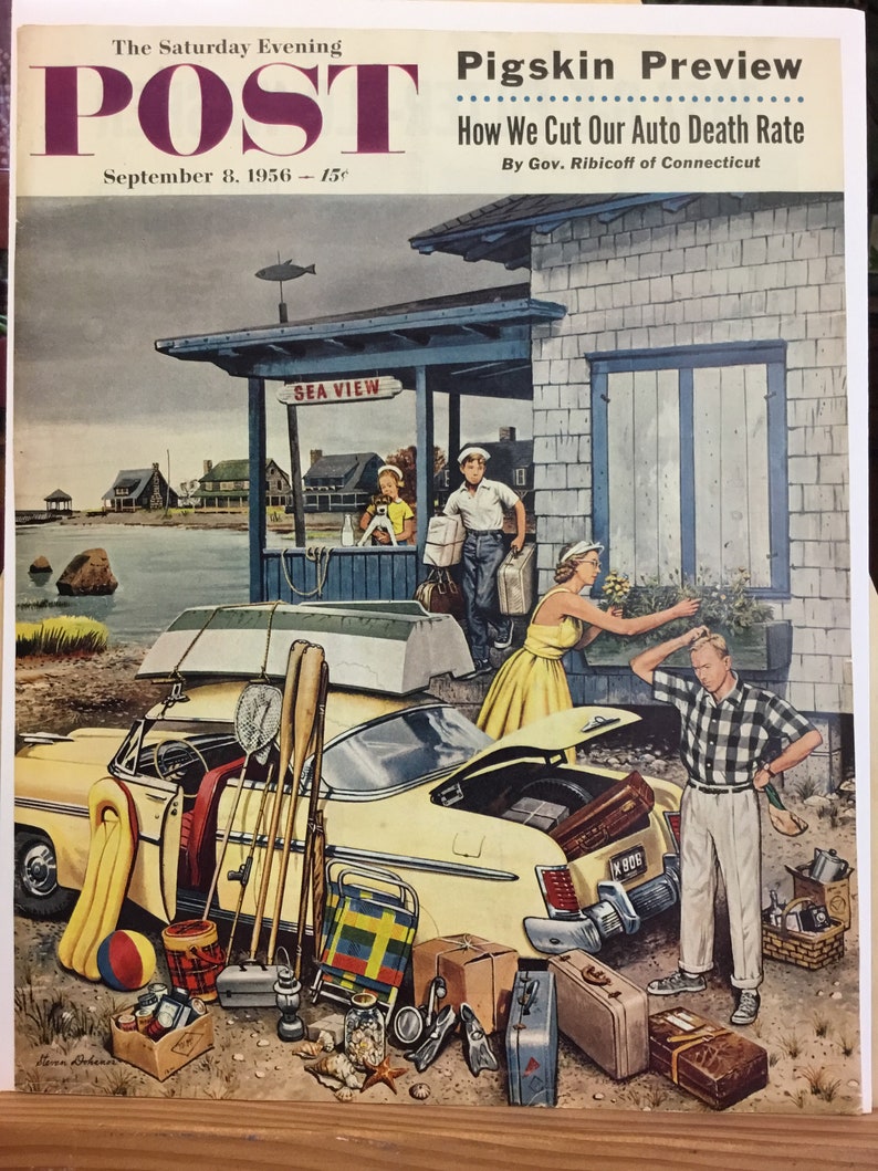 Original the Saturday Evening Post Cover packing the Etsy