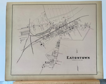 Original 1878 Map of Eatontown, New Jersey