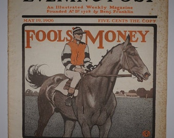 Fool’s Money by Edward Penfield, Saturday Evening Post Cover, May 19, 1906