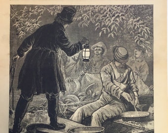 NY-The Artificial Propagation of Shad Fish at Seth Green's Camp Near Albany, Frank Leslie Illustrated Newspaper, June 8, 1878, 11x16in.