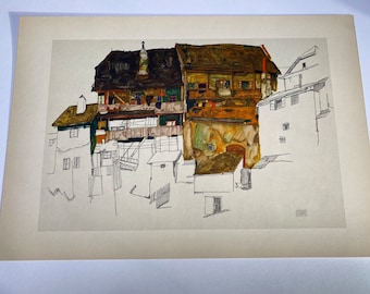 Egon Schiele - Old Houses in Krumau