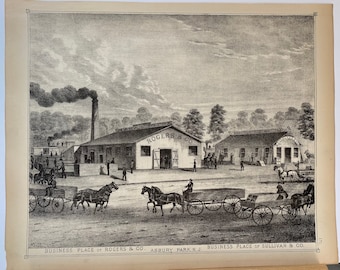 Original 1878 print of Asbury Park, New Jersey