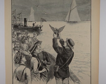 The International Yacht Races - Dispatching the Carrier Pigeons with News of the Progress of the Race of September 7th