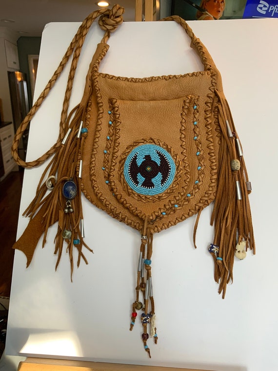 Wonderful Vintage deerskin handmade purse by Ches… - image 1