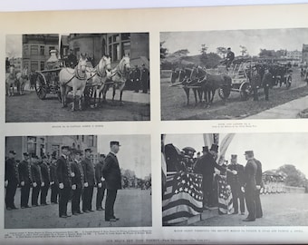 Our Brave New York Fireman from Photographs, Harpers Weekly Original Print, 1892, 11x16in., Excellent Condition!