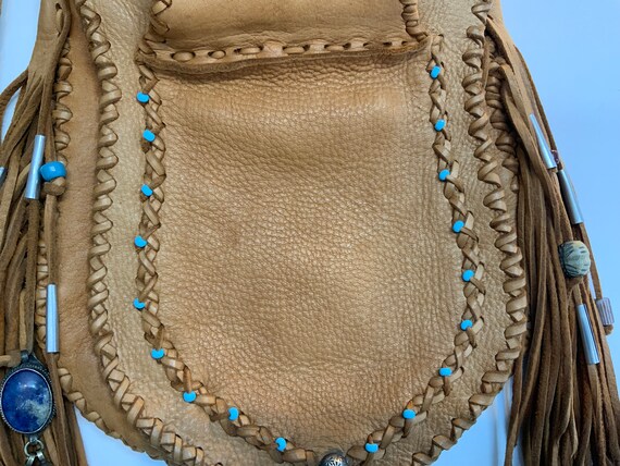 Wonderful Vintage deerskin handmade purse by Ches… - image 6