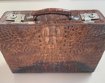 Antique Horn-backed Crocodile Briefcase