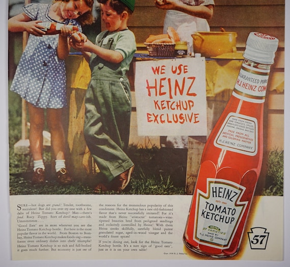 ハインツ　HEINZ ケチャップボトル　電話機　アドバタイジング ビンテージ ハインツのトマトケチャップ広告、1938年 - Etsy 日本