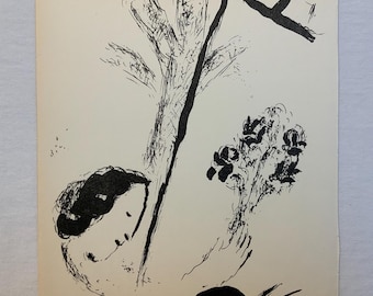 Marc Chagall original lithograph “The Bouquet with Hand”  1957, Jacques Lassaigne “Chagall”, Maeght Editeur, Mourlot