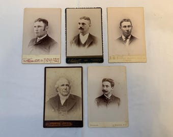 Antique Photo Cabinet Cards of Men in very good to excellent condition