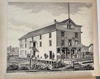 Original 1878 print of Asbury Park, New Jersey