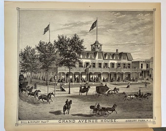Original 1878 print of Asbury Park, New Jersey