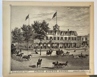 Original 1878 print of Asbury Park, New Jersey