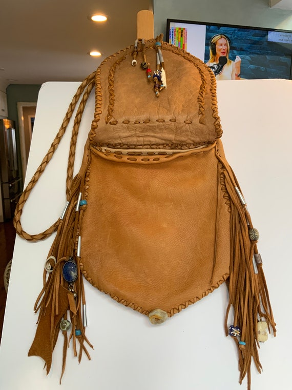 Wonderful Vintage deerskin handmade purse by Ches… - image 5