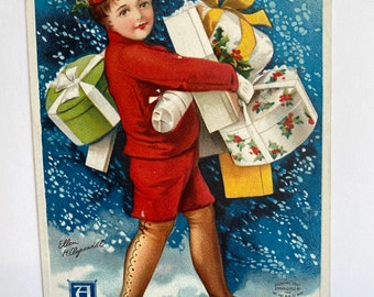 Wonderful Ellen Clapsaddle Christmas postcard from 1911 in very good condition.