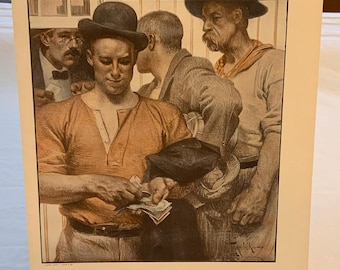 J.C. Leyendecker Print “Payday” from P.F. Collier & Son, 1908