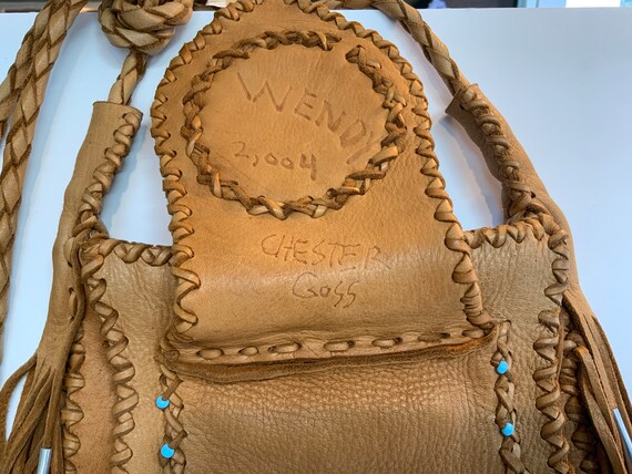 Wonderful Vintage deerskin handmade purse by Ches… - image 3