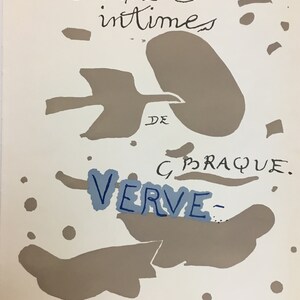 Paris-France George Braque from The Intimate Sketchbooks of G 1955 Braque by Verve Original Lithograph 10.5x14 inches