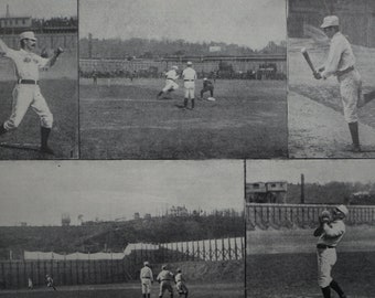 The National Game - Opening of The Baseball Season.  Original Photographs Featured in The Illustrated American.  Dated May 10, 1890.