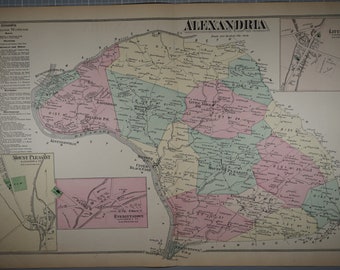 Original 1873 map of Alexandria, New Jersey