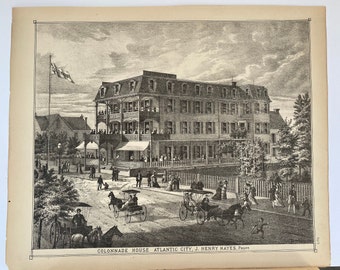 Original 1878 print of Atlantic City, New Jersey