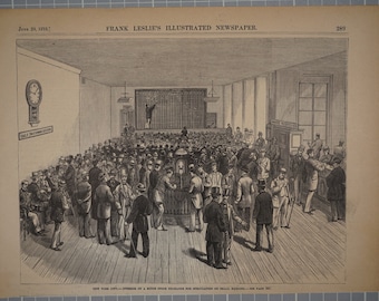 New York City - Interior of a Minor Stock Exchange for Speculation on Small Margins