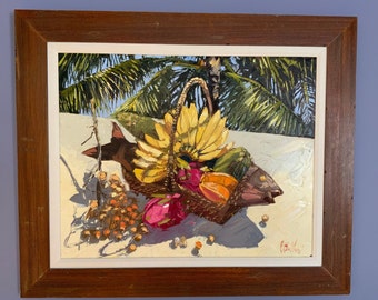 Original oil painting “Frutas Exoticas” by Florida Artist Peter Vey