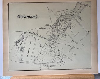 Original 1878 Map of Oceanport, New Jersey