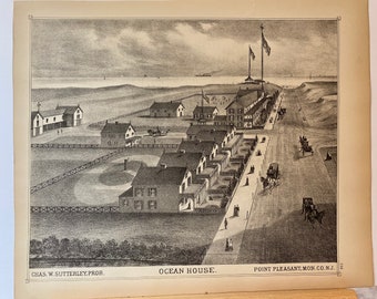 Original 1878 print of Point Pleasant, New Jersey