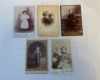Antique Children’s Photos from the 1800’s - Cabinet Cards in beautiful shape with great images.