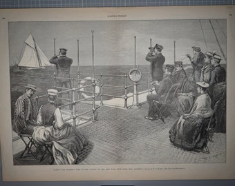 Taking The Starting Time of the Yachts of the New York Club from the “Electra”. 1887