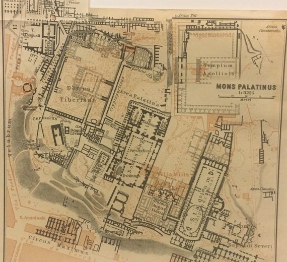 Mons Palatinus Jahrgang 675 X 7 Zoll 1928 Palatin Rom Etsy