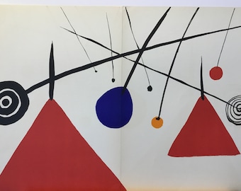 Alexander Calder, 2 Original Lithographs from Derrière Le Miroir 69-70 Nov 1954-Paris, Galerie Maeght, 15x22inches, Great Condition