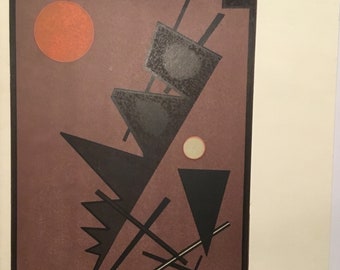 Wassily Kandinsky Original Lithograph Cover, Derrière Le Miroir #60-61, October 1953, 11x15 inches Galerie Maeght, Paris