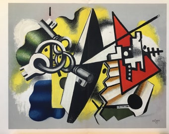 Fernand Léger Derrière Le Miroir #79, 80, 81  "Nature mort aux clefs" Galerie Maeght, Paris 1955 Original Lithograph, 15x22in.