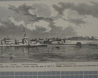 View of Key West (Cayo Hueso (Bone Island), Florida, From the Deck of The U.S. Steamer “Connecticut”