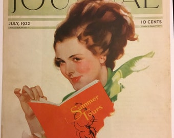 Ladies Home Journal Original Cover "Summer Tours"  Illustration by C.E. Chambers, July 1932,10.25x13.75 inches, Excellent Condition!