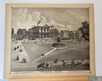 Original 1878 print of Ocean Grove, New Jersey