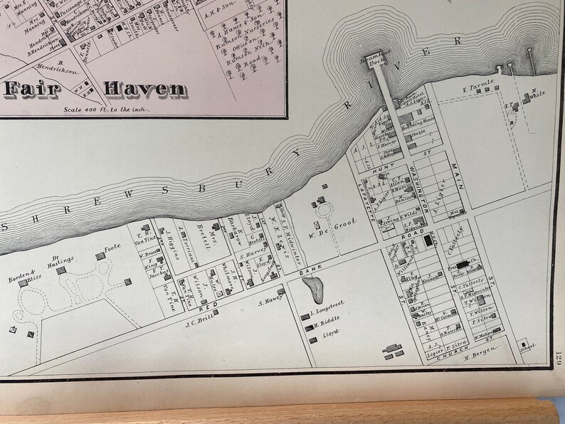 Original 1878 Map of Oceanic/rumson New Jersey Etsy Canada