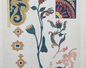 Traditional Japanese Decoration Print (Nihon Soshoku Taikan) 1916 by Masao Kawabe, 9.75x14.5inches