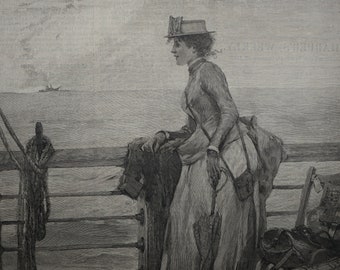 Returning Home. - Drawn by W.T. Smedley.  Harper’s Weekly Newspaper Dated Saturday, October 22, 1887.