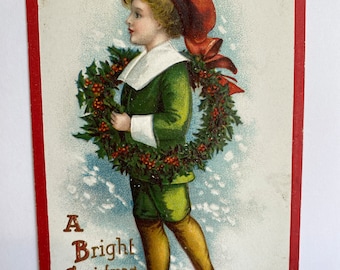 Wonderful Ellen Clapsaddle Christmas postcard from 1910 in very good condition.