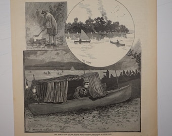 New York - Camp of the Hudson River Canoeing Association at Plum Point.  1885